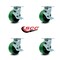 Service Caster 5 Inch Green Poly on Cast Iron Swivel Caster Set with Ball Bearings and Brakes SCC-30CS520-PUB-GB-TLB-4 - alternate 6